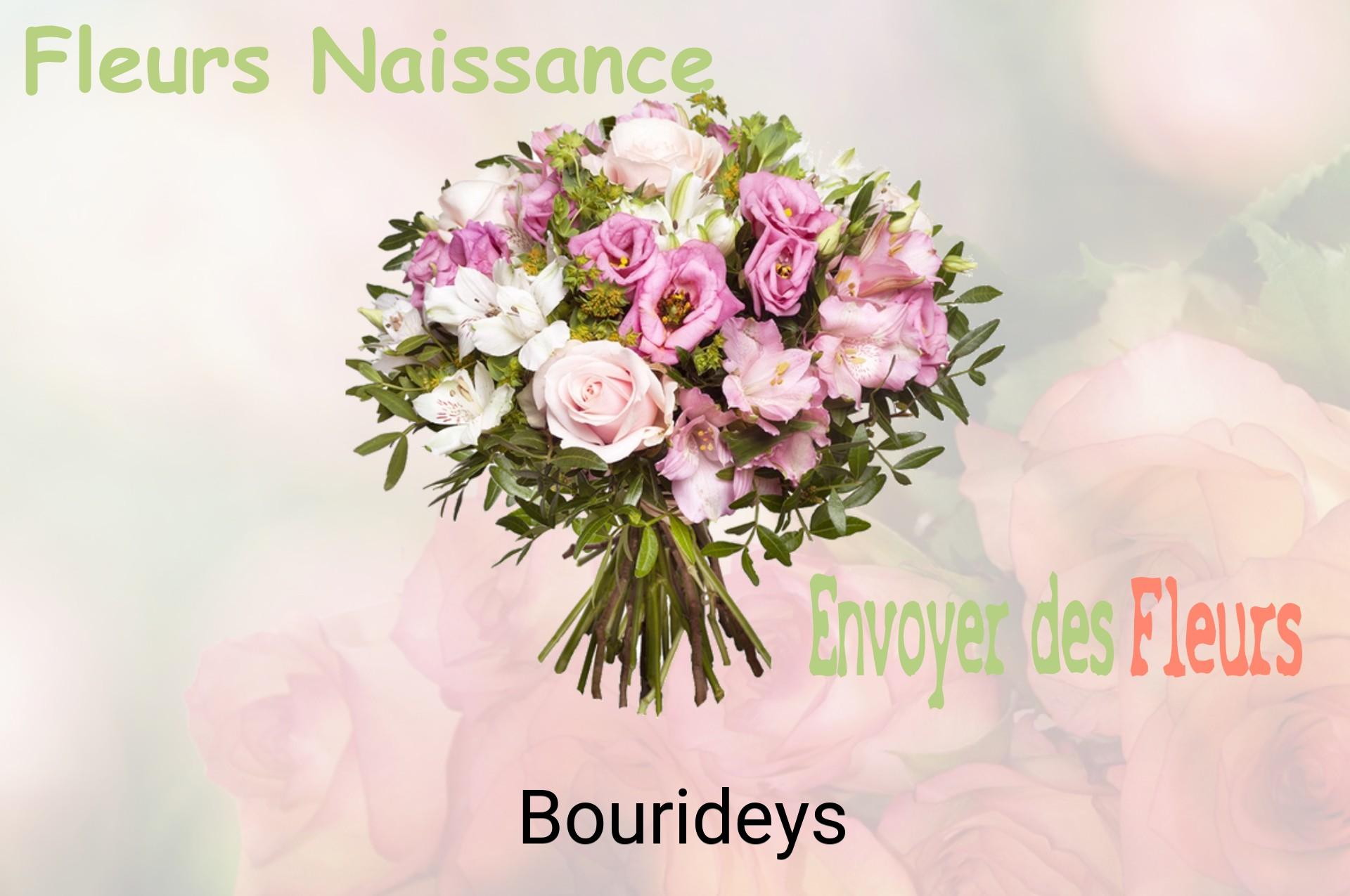 Bouquet de fleurs de naissance livré à Bourideys