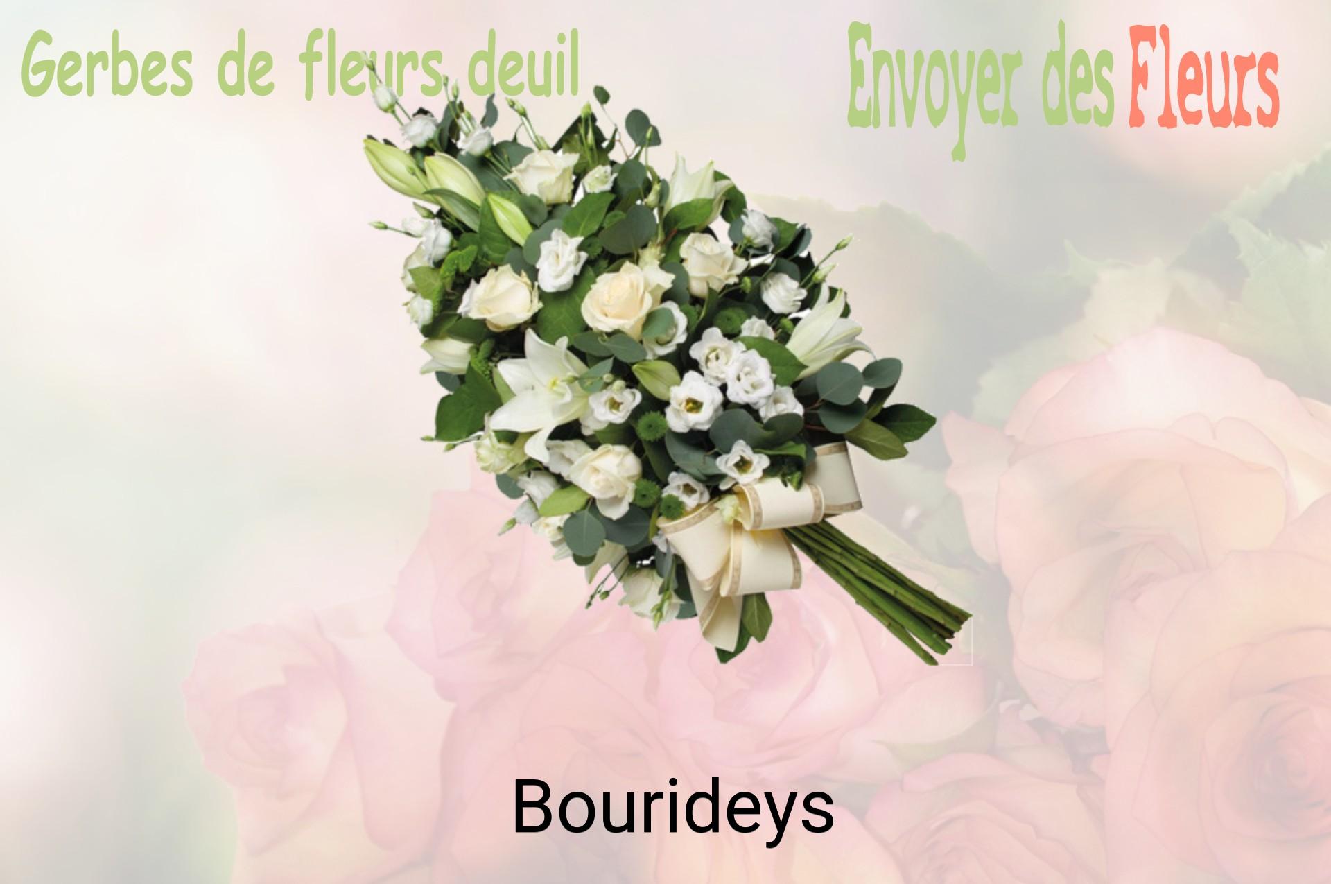 Gerbe de fleurs de deuil livrée à Bourideys